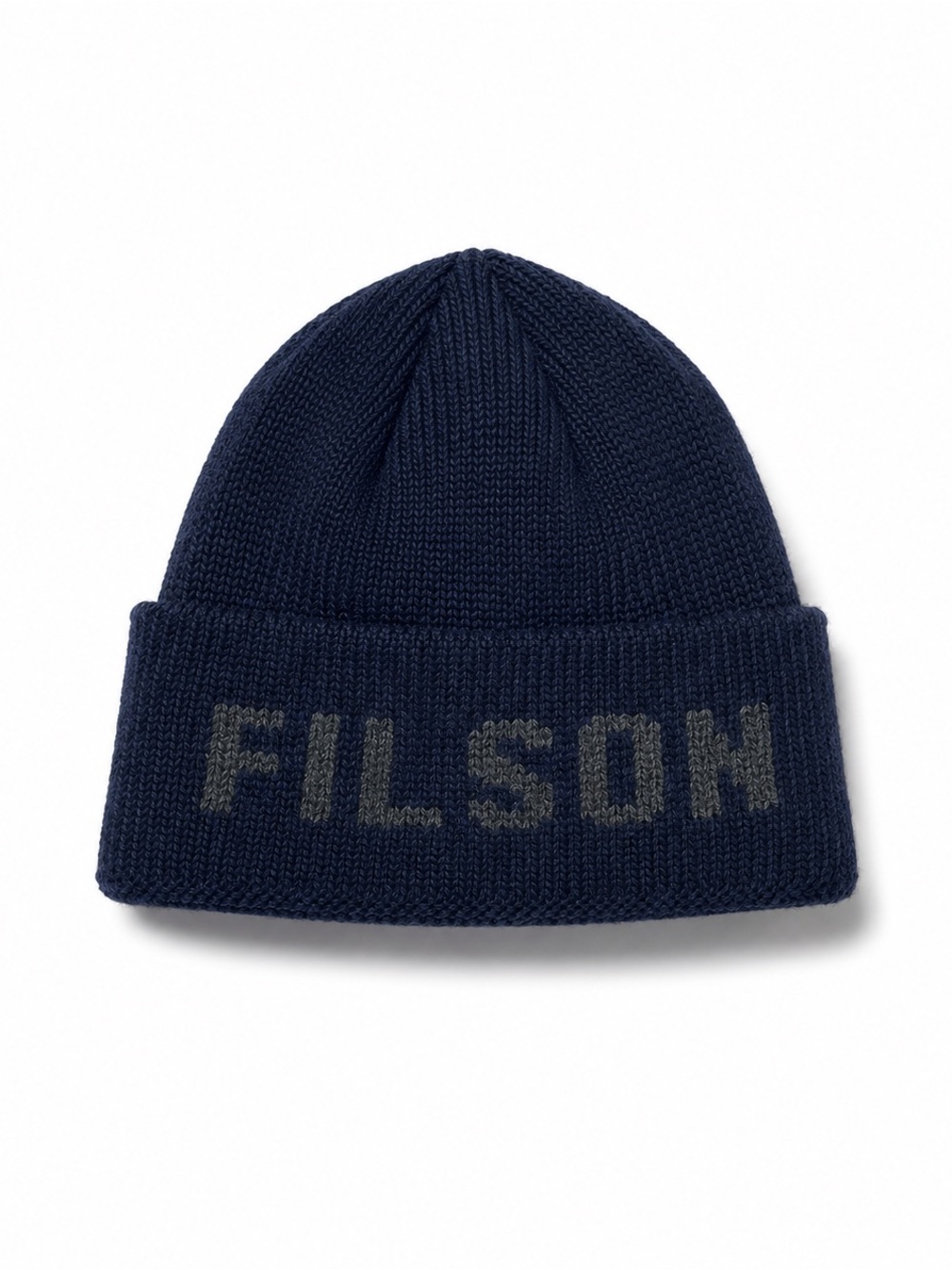 Filson Wool Seattle Spellout Beanie Made In The USA Navy Blue Rare